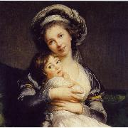 elisabeth vigee-lebrun, Self-Portrait in a Turban with Her Child